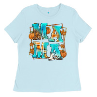 Baby Blue Fall Mama Ladies Tee - texasbilliewilder