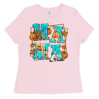 Bubblegum Pink Fall Mama Ladies Tee - texasbilliewilder