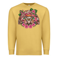 Antique Gold pink floral baby goat rainbow Premium Sweatshirt - BarkalooDesign