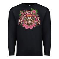 Black pink floral baby goat rainbow Premium Sweatshirt - BarkalooDesign