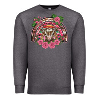 Charcoal Heather pink floral baby goat rainbow Premium Sweatshirt - BarkalooDesign
