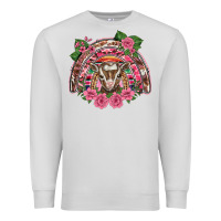 Dove Grey pink floral baby goat rainbow Premium Sweatshirt - BarkalooDesign