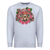 Heather Grey pink floral baby goat rainbow Premium Sweatshirt - BarkalooDesign