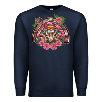 Navy pink floral baby goat rainbow Premium Sweatshirt - BarkalooDesign