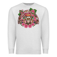 Oatmeal Heather pink floral baby goat rainbow Premium Sweatshirt - BarkalooDesign