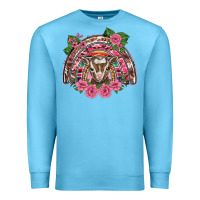 Ocean Blue pink floral baby goat rainbow Premium Sweatshirt - BarkalooDesign