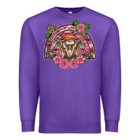 Purple pink floral baby goat rainbow Premium Sweatshirt - BarkalooDesign