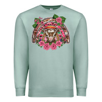 Seafoam pink floral baby goat rainbow Premium Sweatshirt - BarkalooDesign