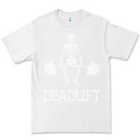 White deadlift funny halloween skeleton weight lifting workout Premium Tee - longCreatives