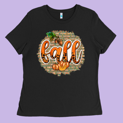 Fall With Background Ladies Tee Designed By Texasbilliewilder