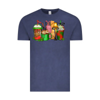 Vintage Denim christmas movie coffee cups Vintage Tee - CowGirlArtShop
