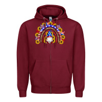 Burgundy american flag gnomes sunflowers rainbow Zipper Hoodie - Artiststas