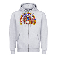 Heather Grey american flag gnomes sunflowers rainbow Zipper Hoodie - Artiststas