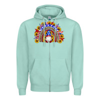 Seafoam american flag gnomes sunflowers rainbow Zipper Hoodie - Artiststas