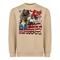 Mushroom Red White Rawr Dinosaur T-Rex Heavyweight Sweatshirt - LillyAllenDesigns