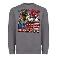 Storm Red White Rawr Dinosaur T-Rex Heavyweight Sweatshirt - LillyAllenDesigns