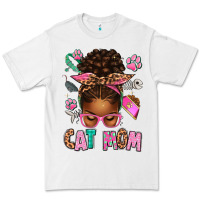 White Afro Messy Bun Cat Mom Premium Tee - texasbilliewilder