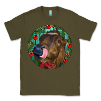 Army Green Longhorn Cow Christmas Classic Tee - RanaPortraitStore