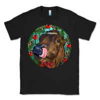 Black Longhorn Cow Christmas Classic Tee - RanaPortraitStore