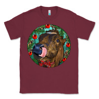 Burgundy Longhorn Cow Christmas Classic Tee - RanaPortraitStore