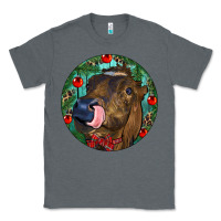 Charcoal Heather Longhorn Cow Christmas Classic Tee - RanaPortraitStore
