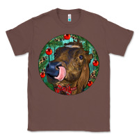 Chestnut Longhorn Cow Christmas Classic Tee - RanaPortraitStore