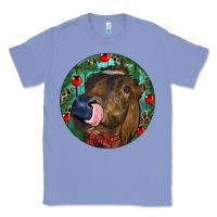 Colony Blue Longhorn Cow Christmas Classic Tee - RanaPortraitStore