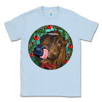Dusty Blue Longhorn Cow Christmas Classic Tee - RanaPortraitStore
