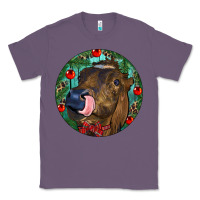 Lavender Longhorn Cow Christmas Classic Tee - RanaPortraitStore