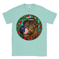 Seafoam Longhorn Cow Christmas Classic Tee - RanaPortraitStore