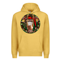 Antique Gold Longhorn Cow Christmas Premium Hoodie - RanaPortraitStore