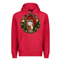 Cardinal Longhorn Cow Christmas Premium Hoodie - RanaPortraitStore