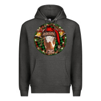 Charcoal Heather Longhorn Cow Christmas Premium Hoodie - RanaPortraitStore