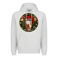 Dove Grey Longhorn Cow Christmas Premium Hoodie - RanaPortraitStore