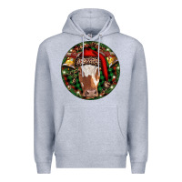 Heather Grey Longhorn Cow Christmas Premium Hoodie - RanaPortraitStore