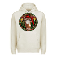 Oatmeal Heather Longhorn Cow Christmas Premium Hoodie - RanaPortraitStore