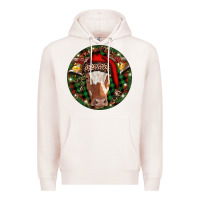 Pale Pink Longhorn Cow Christmas Premium Hoodie - RanaPortraitStore