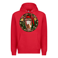 Red Longhorn Cow Christmas Premium Hoodie - RanaPortraitStore