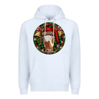 White Longhorn Cow Christmas Premium Hoodie - RanaPortraitStore