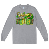 Heather Grey St. Patrick's Kiss me i am irish Long Sleeve Tee - OliviaCreatesArt