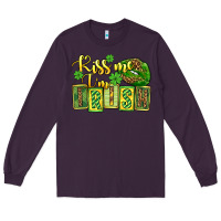 Plum St. Patrick's Kiss me i am irish Long Sleeve Tee - OliviaCreatesArt