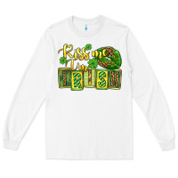 White St. Patrick's Kiss me i am irish Long Sleeve Tee - OliviaCreatesArt