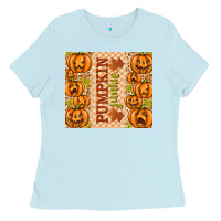 Baby Blue Fall Pumpkin Junkie Ladies Tee - texasbilliewilder