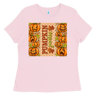 Bubblegum Pink Fall Pumpkin Junkie Ladies Tee - texasbilliewilder