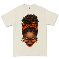 Bone afro messy bun orange leopard bow Premium Tee - texasbilliewilder