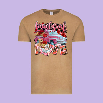 Loads Of Love Valentine's Day Truck Vintage Tee Designed By Howdyjamesfarm