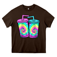 Chocolate Brown tie dye loaded tea Heavy Core Tee - JahusDesignShop