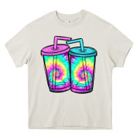 Cream tie dye loaded tea Heavy Core Tee - JahusDesignShop