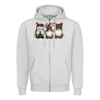 Dove Grey military gnomes star Zipper Hoodie - Artiststas