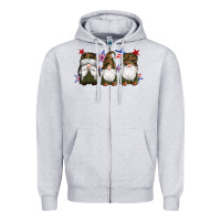 Heather Grey military gnomes star Zipper Hoodie - Artiststas